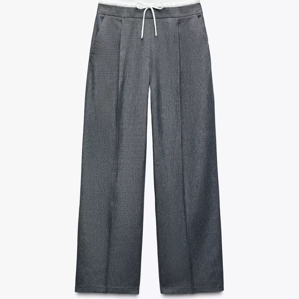 Zara double waist wide leg pants